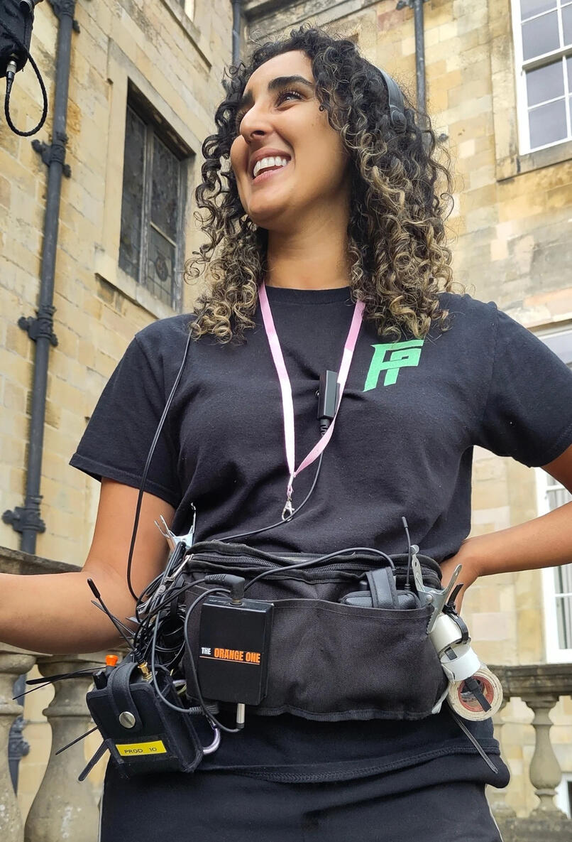 Sabbina Aslam - Sound Trainee on set with The Orange One